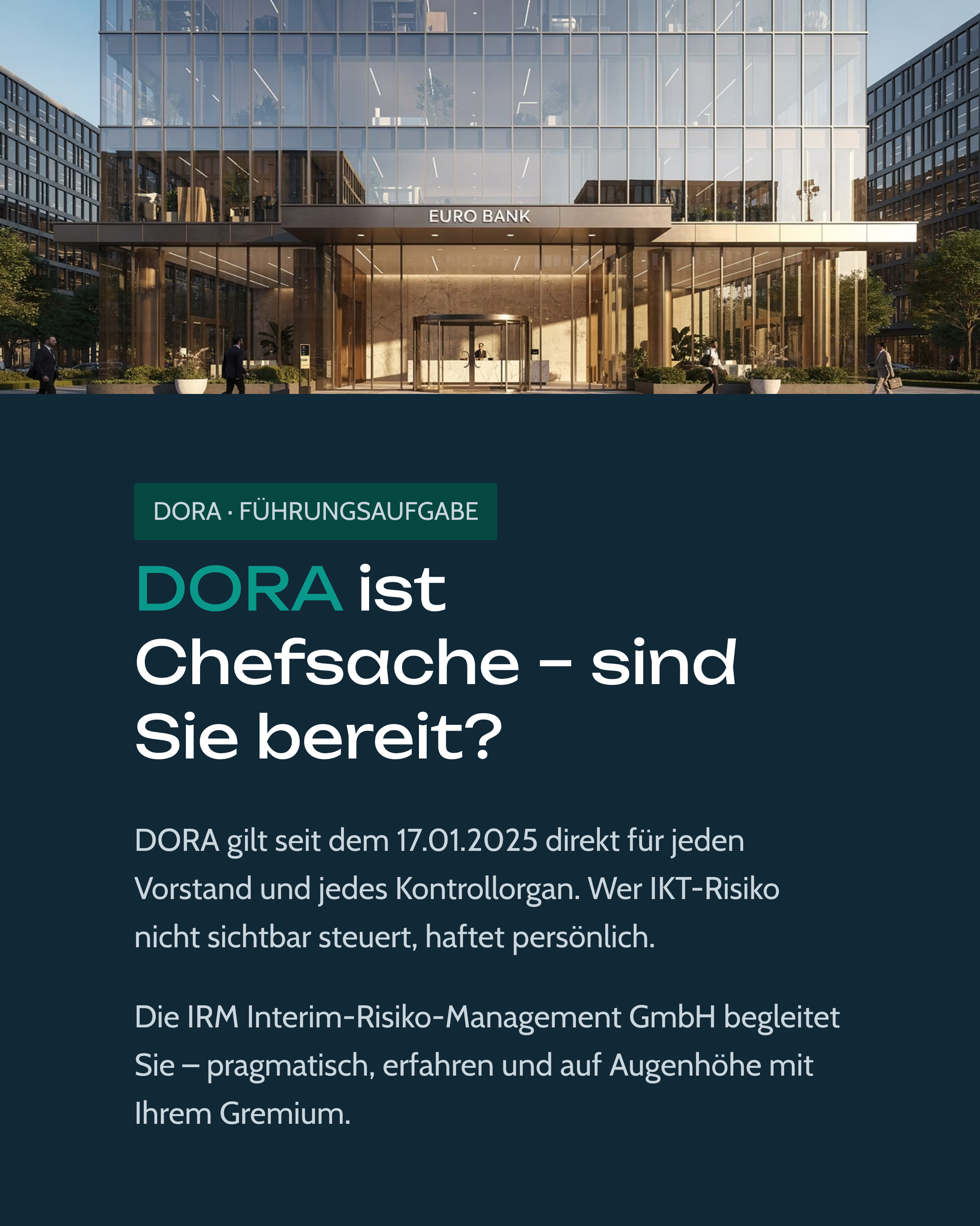 DORA- Sind Sie bereit ?